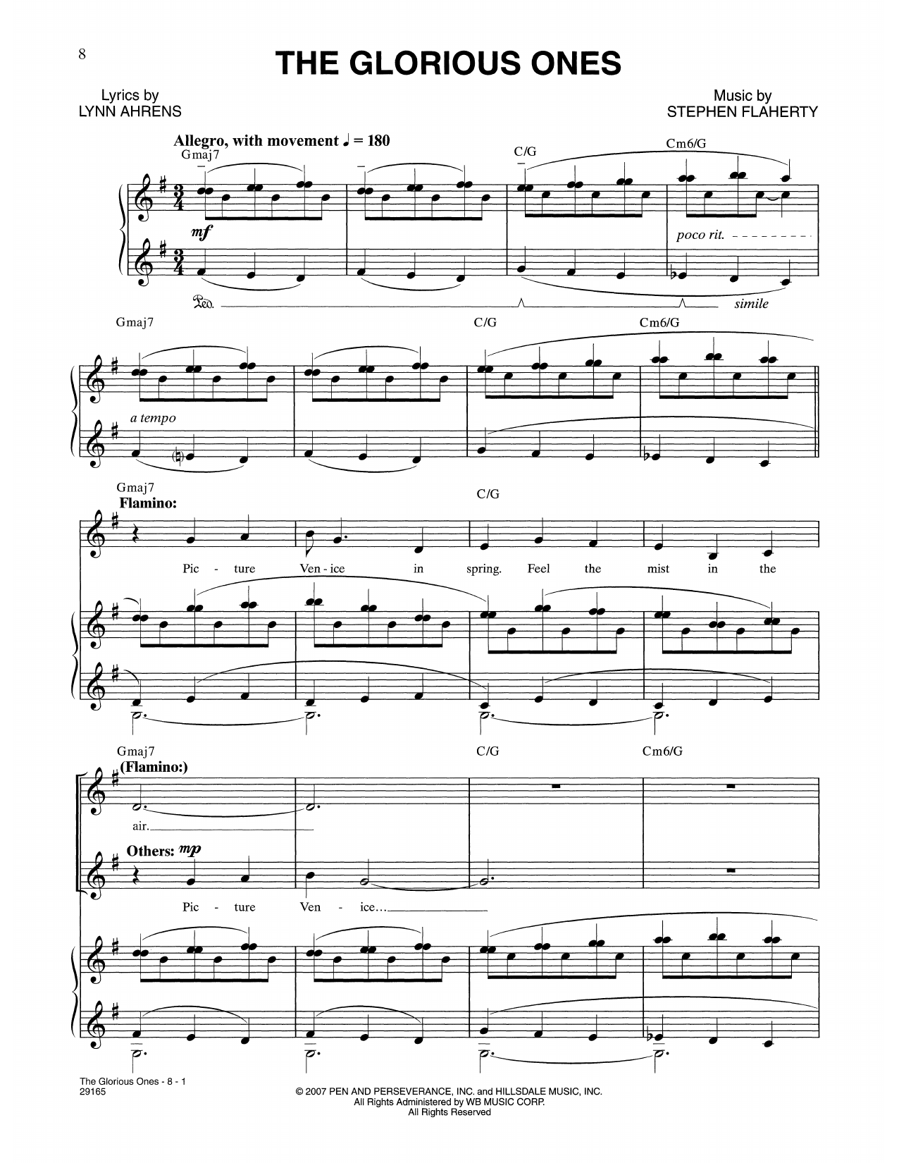 Learn to play Lynn Ahrens and Stephen Flaherty The Glorious Ones (from The Glorious Ones) sheet music for Piano & Vocal in minutes. Price: 7.8900$ Lynn Ahrens and Stephen Flaherty The Glorious Ones (from The Glorious Ones) sheet music notes and chords arranged for Piano & Vocal