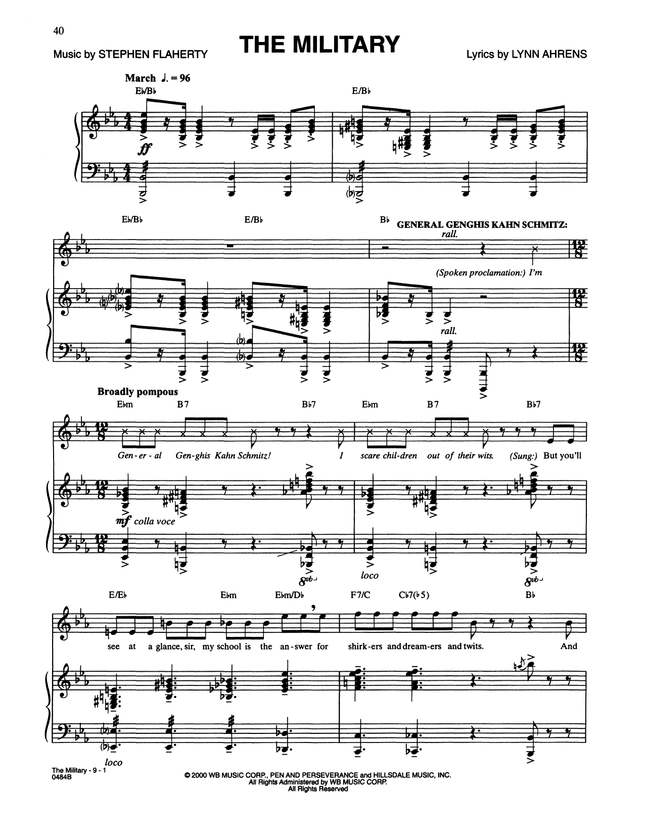 Lynn Ahrens and Stephen Flaherty The Military (from Seussical The Musical) sheet music notes and chords. Download Printable PDF.