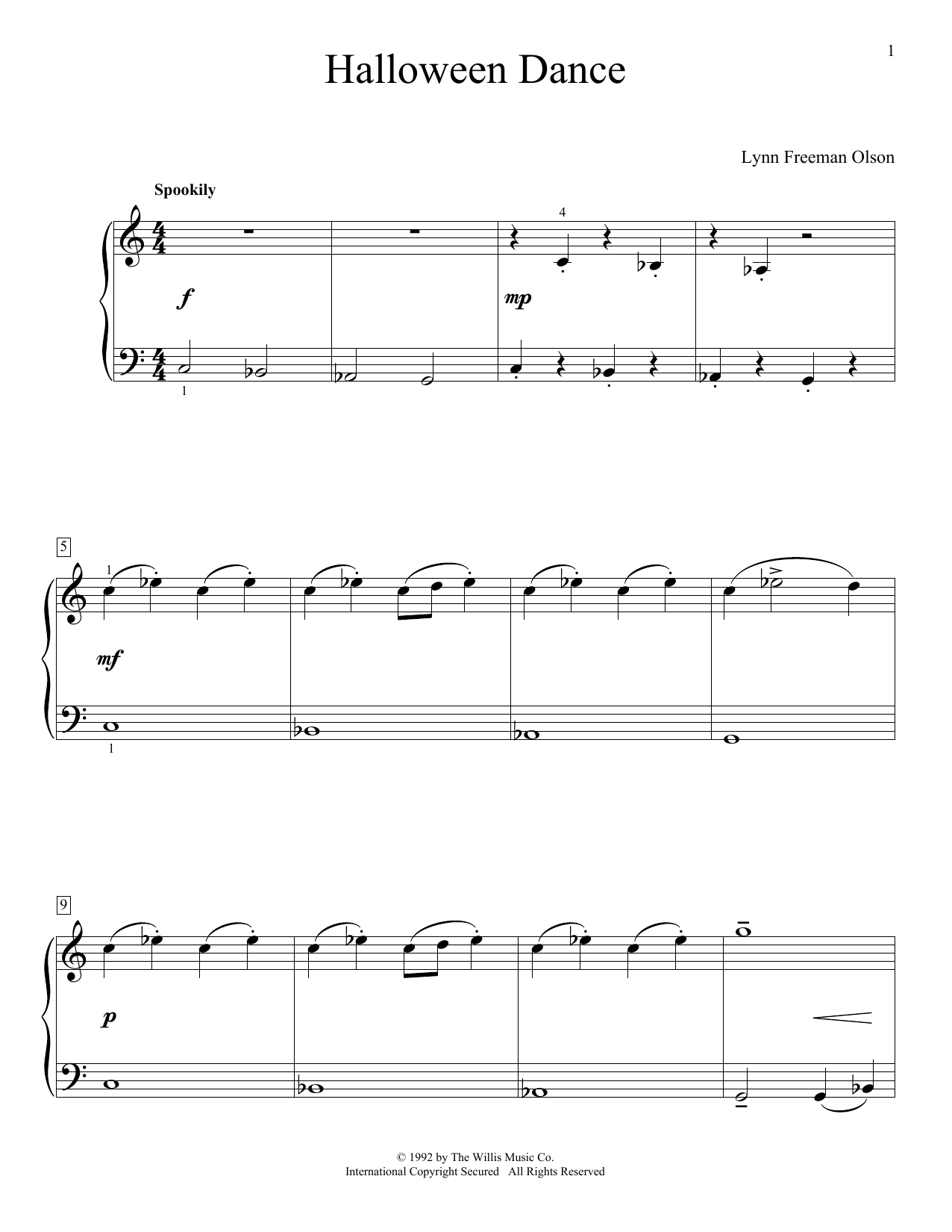 Lynn Freeman Olson Halloween Dance sheet music notes and chords. Download Printable PDF.