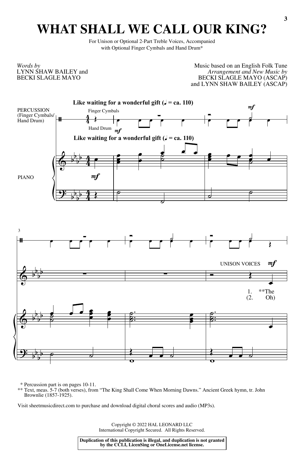 Lynn Shaw Bailey and Becki Slagle Mayo What Shall We Call Our King? sheet music notes and chords. Download Printable PDF.