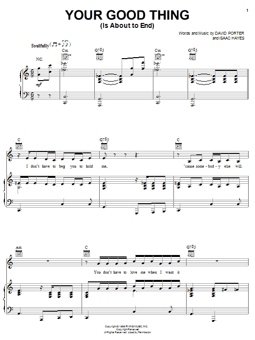 Mable John Your Good Thing (Is About To End) sheet music notes and chords. Download Printable PDF.