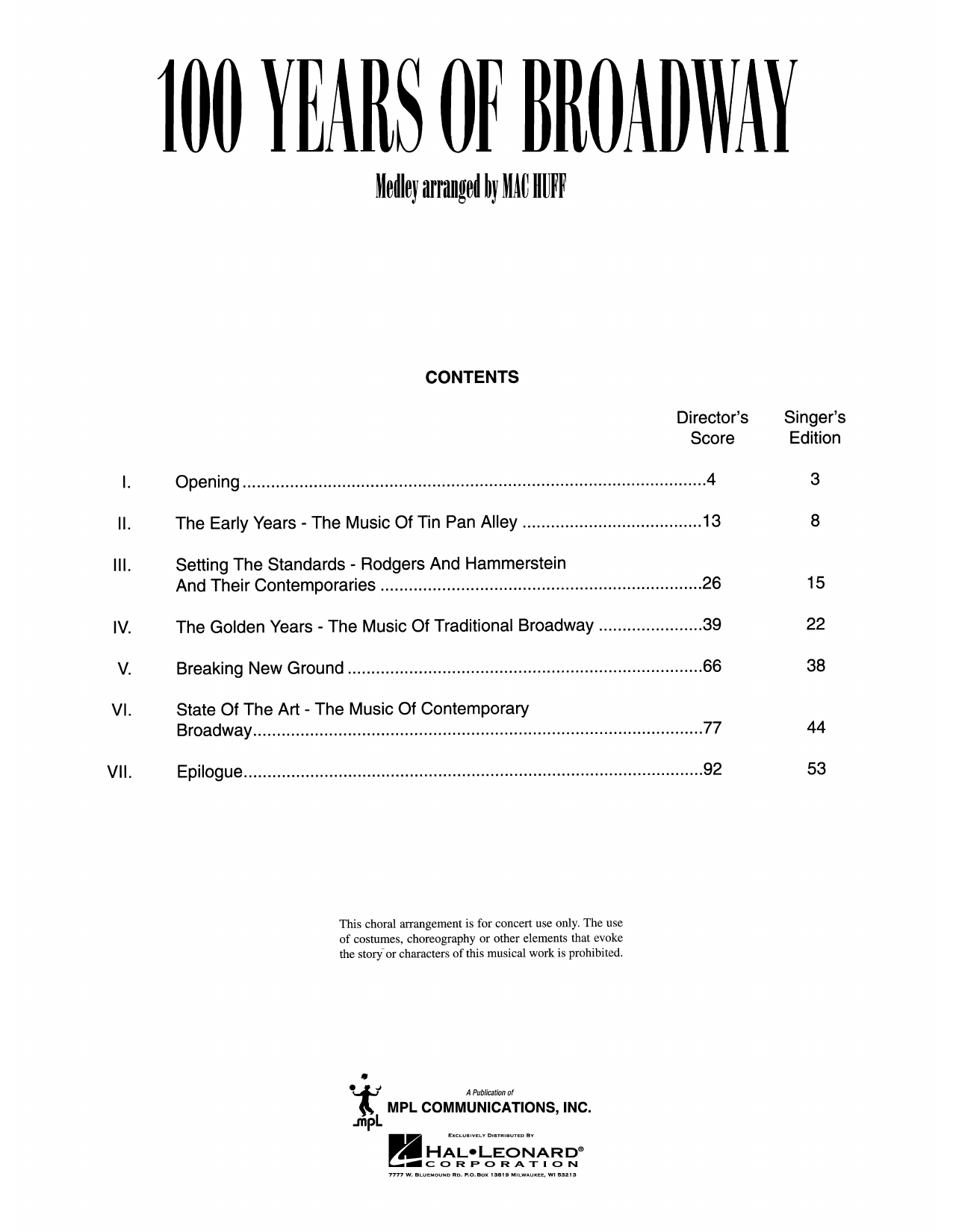 Mac Huff 100 Years of Broadway sheet music notes and chords. Download Printable PDF.