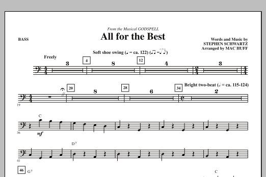 Learn to play Mac Huff All For The Best - Bass sheet music for Choir Instrumental Pak in minutes. Price: 8.9900$ Mac Huff All For The Best - Bass sheet music notes and chords arranged for Choir Instrumental Pak