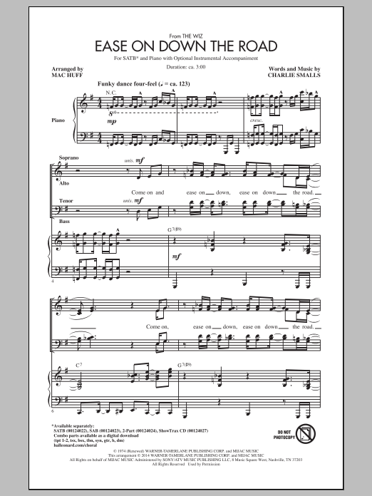 Mac Huff Ease On Down The Road sheet music notes and chords. Download Printable PDF.