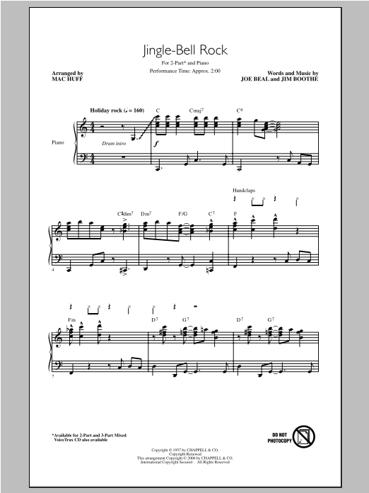 Bobby Helms Jingle Bell Rock (arr. Mac Huff) sheet music notes and chords. Download Printable PDF.