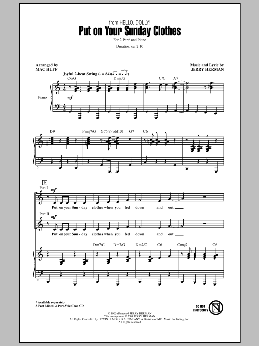 Mac Huff Put On Your Sunday Clothes sheet music notes and chords. Download Printable PDF.