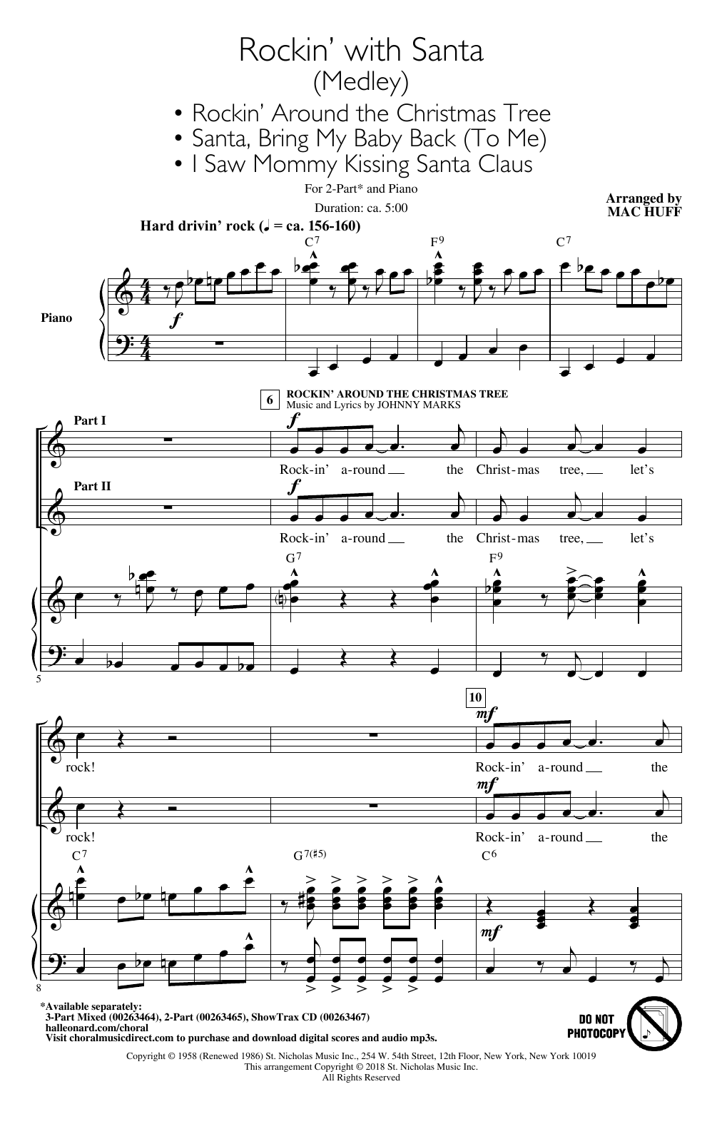 Mac Huff Rockin' With Santa (Medley) (arr. Mac Huff) sheet music notes and chords. Download Printable PDF.