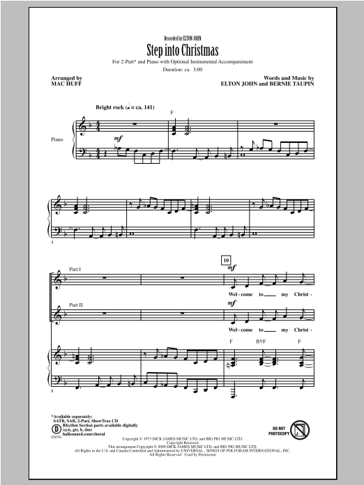 Mac Huff Step Into Christmas sheet music notes and chords. Download Printable PDF.