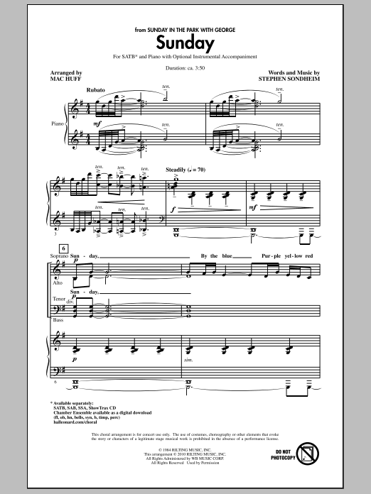 Mac Huff Sunday sheet music notes and chords. Download Printable PDF.