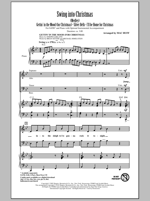 Mac Huff Swing Into Christmas (Medley) sheet music notes and chords. Download Printable PDF.