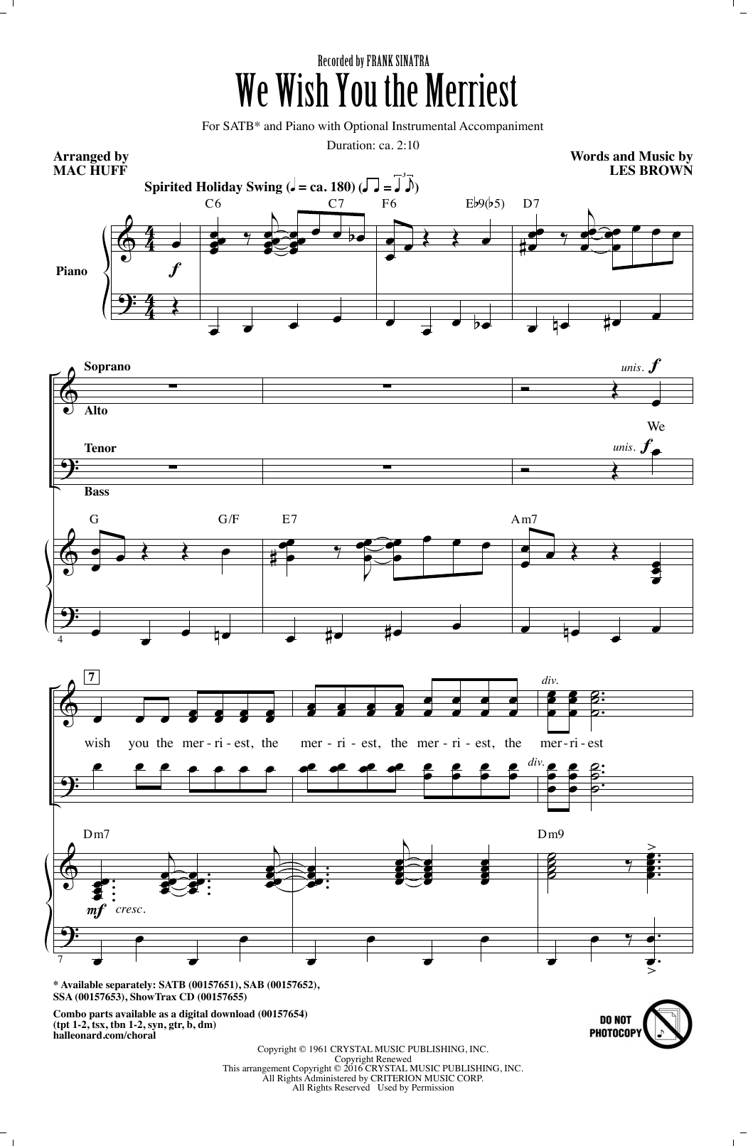 Mac Huff We Wish You The Merriest sheet music notes and chords. Download Printable PDF.