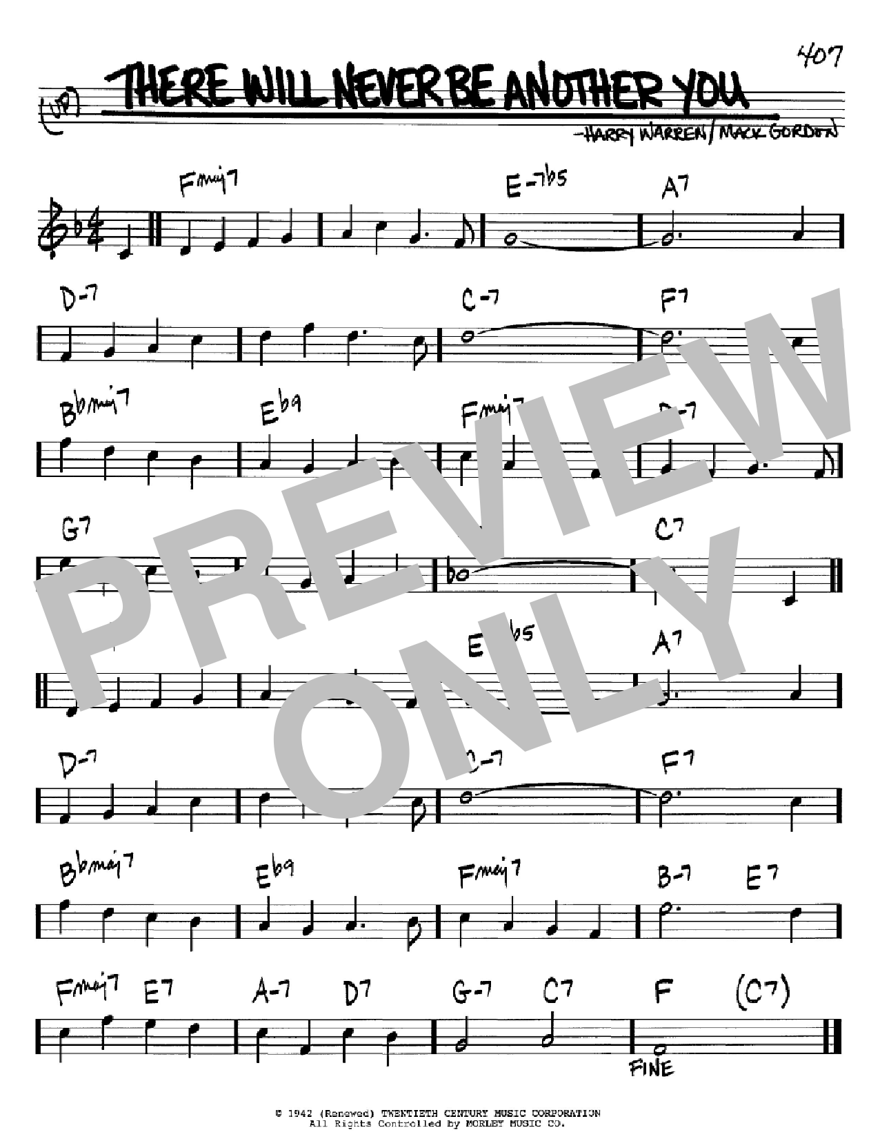 Mack Gordon There Will Never Be Another You sheet music notes and chords. Download Printable PDF.