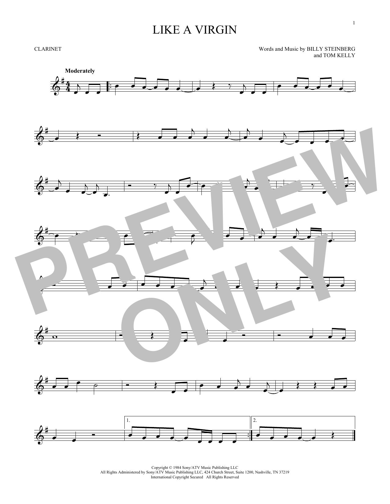 Madonna Like A Virgin sheet music notes and chords. Download Printable PDF.