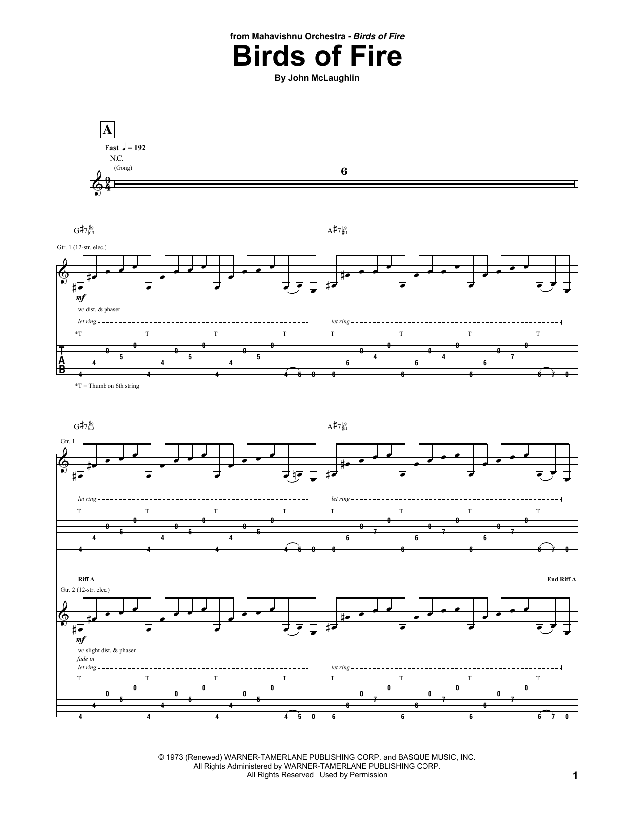 Learn to play Mahavishnu Orchestra Birds Of Fire sheet music for Guitar Tab in minutes. Price: 7.8900$ Mahavishnu Orchestra Birds Of Fire sheet music notes and chords arranged for Guitar Tab