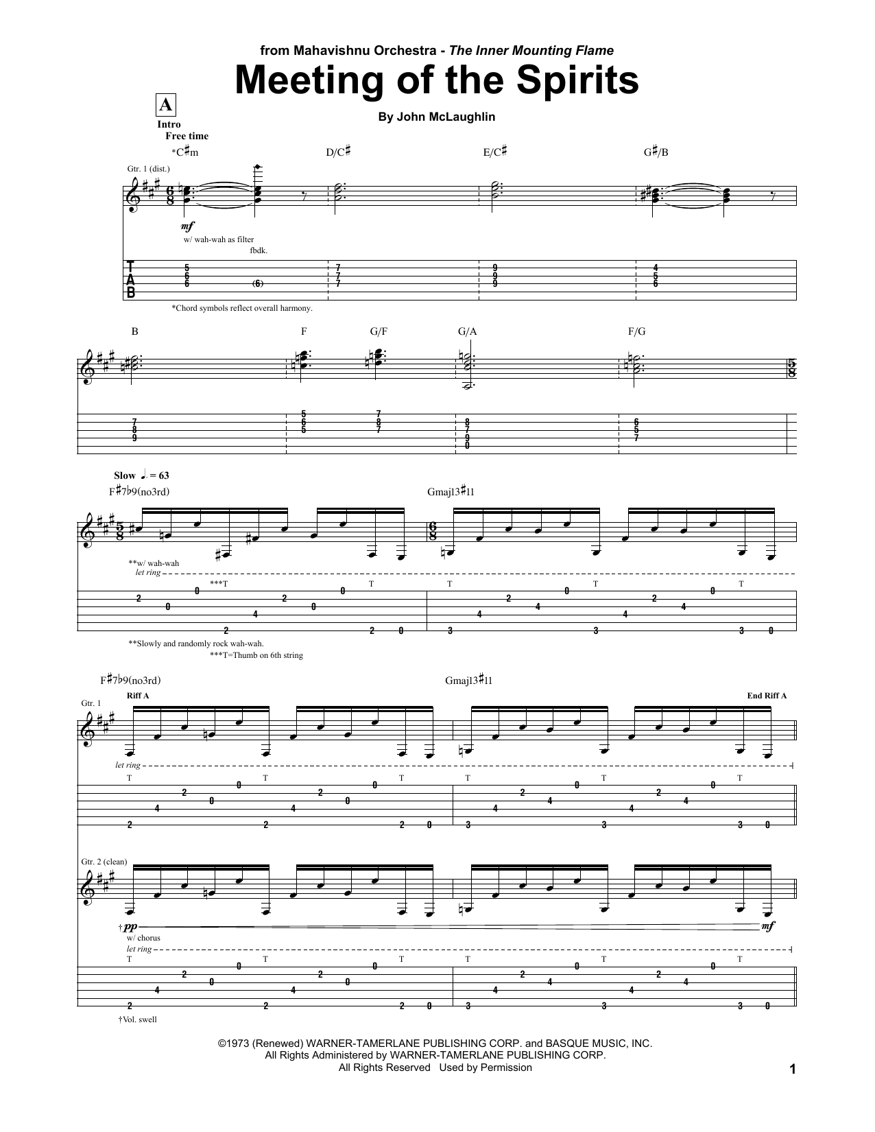 Learn to play Mahavishnu Orchestra Meeting Of The Spirits sheet music for Guitar Tab in minutes. Price: 7.8900$ Mahavishnu Orchestra Meeting Of The Spirits sheet music notes and chords arranged for Guitar Tab