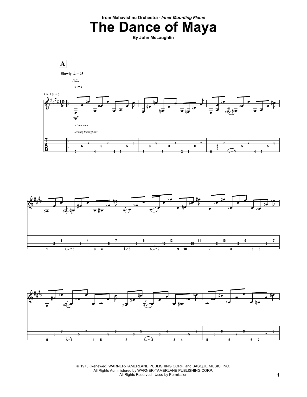 Learn to play Mahavishnu Orchestra The Dance Of Maya sheet music for Guitar Tab in minutes. Price: 7.8900$ Mahavishnu Orchestra The Dance Of Maya sheet music notes and chords arranged for Guitar Tab