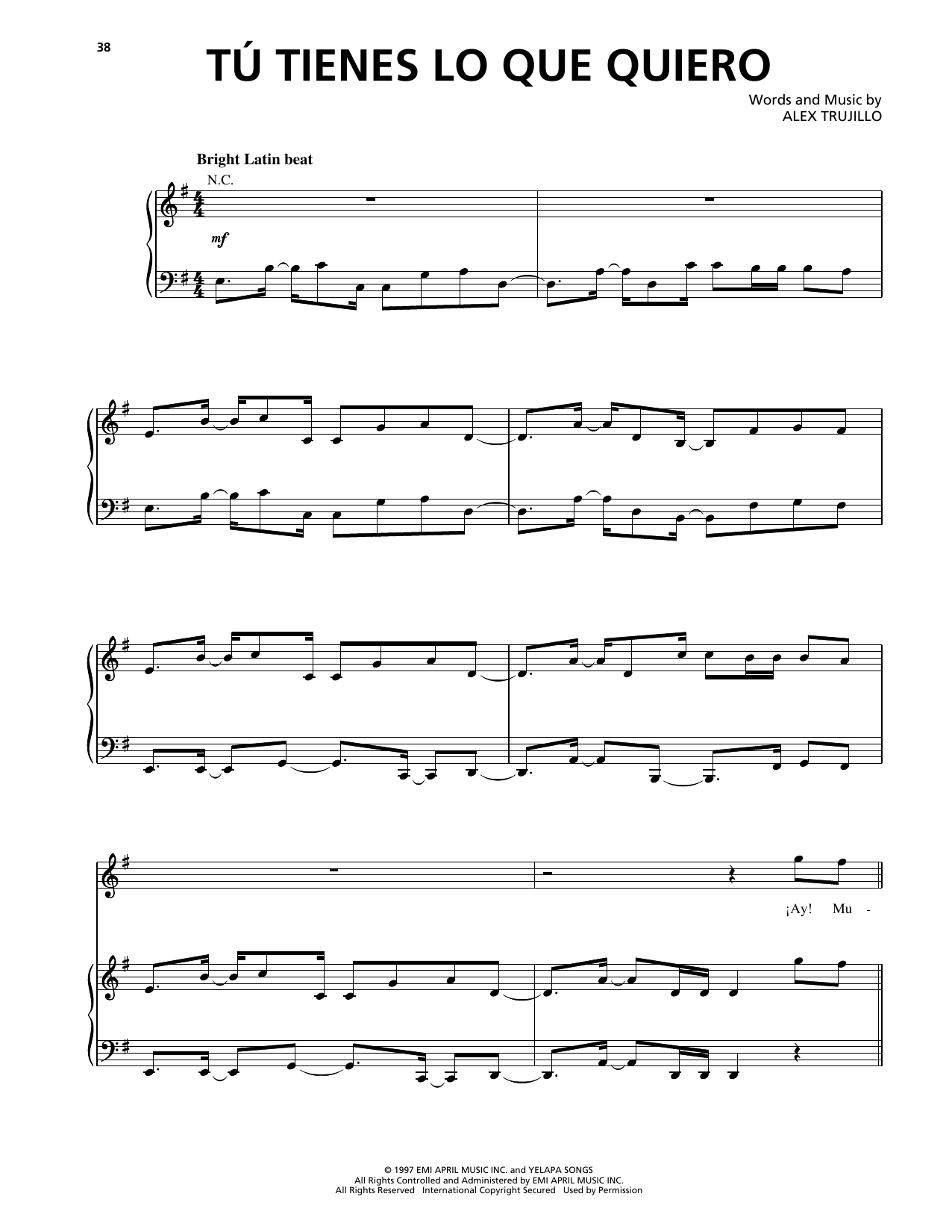 Learn to play Maná Tu Tienes Lo Que Quiero sheet music for Piano, Vocal & Guitar Chords (Right-Hand Melody) in minutes. Price: 7.8900$ Maná Tu Tienes Lo Que Quiero sheet music notes and chords arranged for Piano, Vocal & Guitar Chords (Right-Hand Melody)