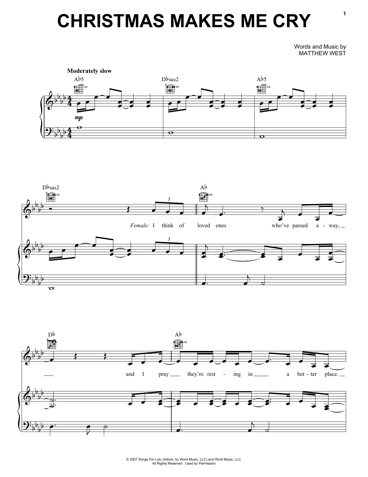 Learn to play Mandisa Christmas Makes Me Cry (feat. Matthew West) sheet music for Piano, Vocal & Guitar Chords (Right-Hand Melody) in minutes. Price: 6.9900$ Mandisa Christmas Makes Me Cry (feat. Matthew West) sheet music notes and chords arranged for Piano, Vocal & Guitar Chords (Right-Hand Melody)