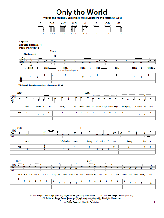 Mandisa Only The World sheet music notes and chords. Download Printable PDF.