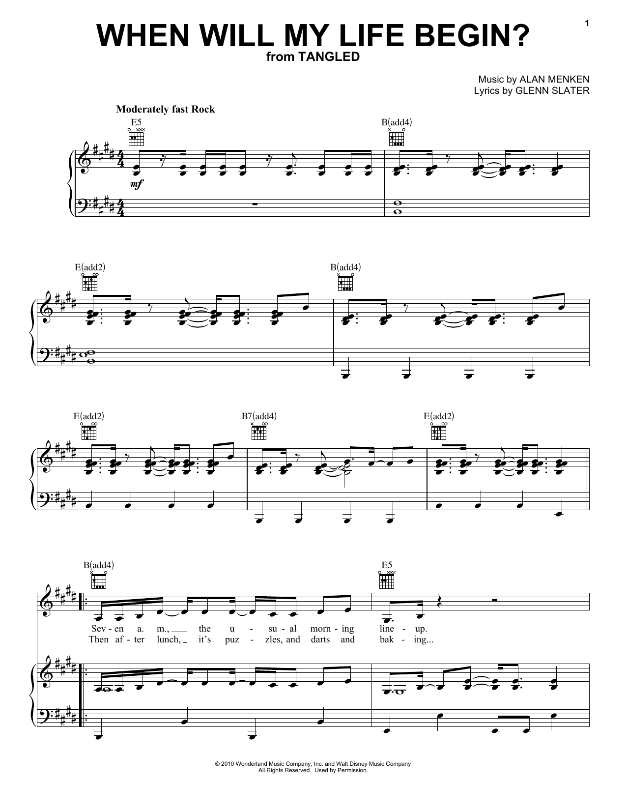 Mandy Moore When Will My Life Begin? (from Tangled) sheet music notes and chords. Download Printable PDF.