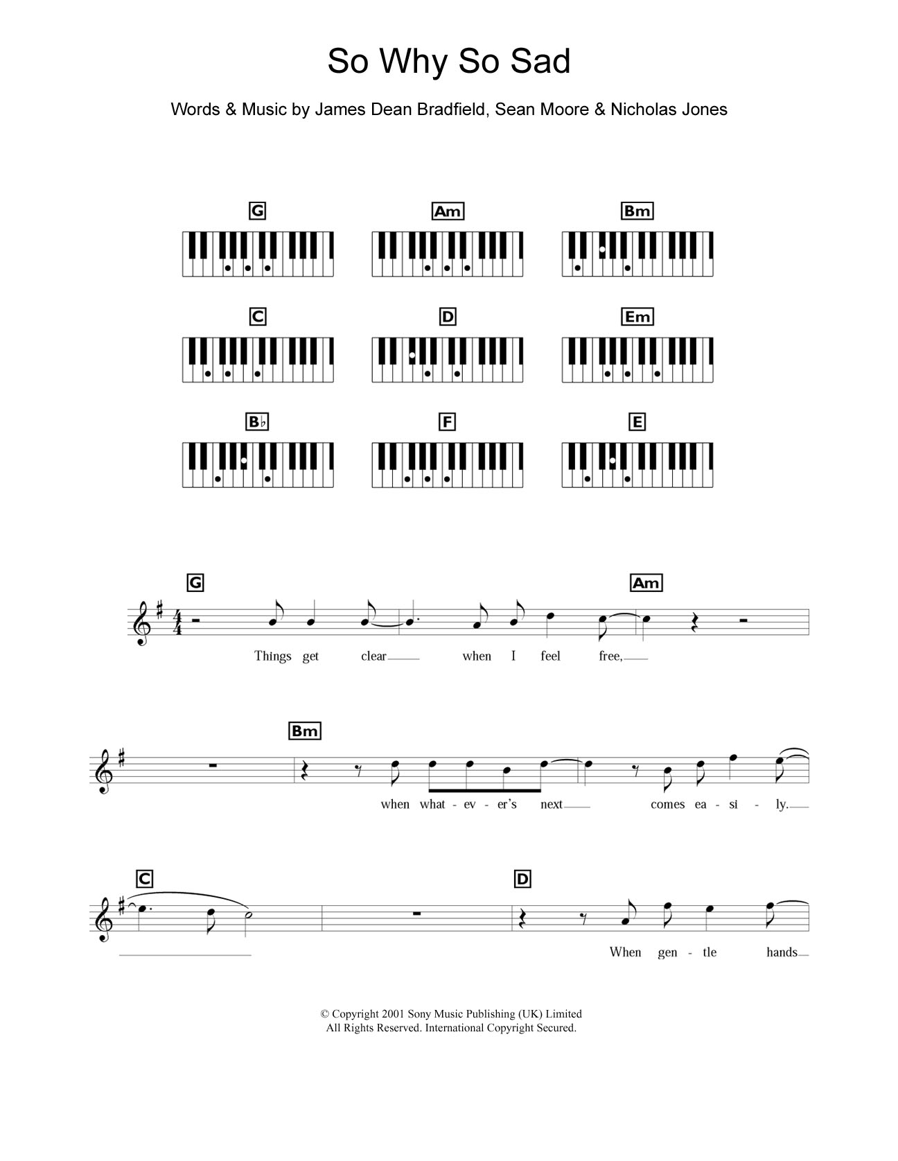 Learn to play Manic Street Preachers So Why So Sad sheet music for Piano Chords/Lyrics in minutes. Price: 4.4900$ Manic Street Preachers So Why So Sad sheet music notes and chords arranged for Piano Chords/Lyrics