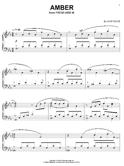 Mannheim Steamroller Amber sheet music notes and chords. Download Printable PDF.