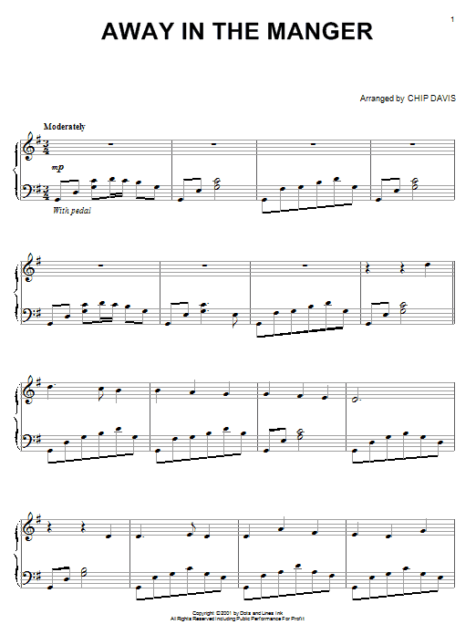 Mannheim Steamroller Away In A Manger sheet music notes and chords. Download Printable PDF.