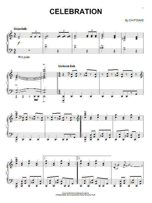 Mannheim Steamroller Celebration sheet music notes and chords. Download Printable PDF.