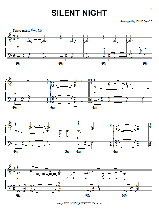 Mannheim Steamroller Silent Night sheet music notes and chords. Download Printable PDF.