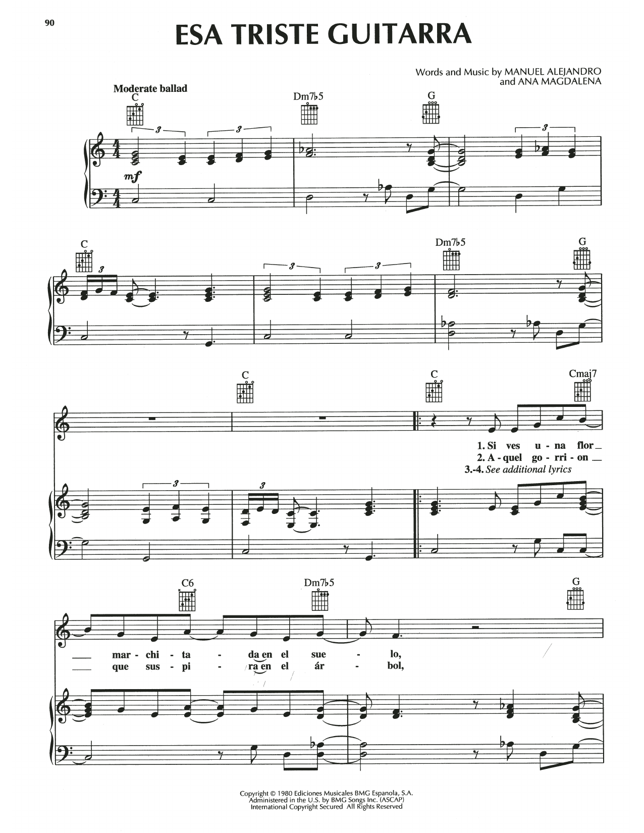 Manuel Alejandro Esa Triste Guitarra sheet music notes and chords. Download Printable PDF.