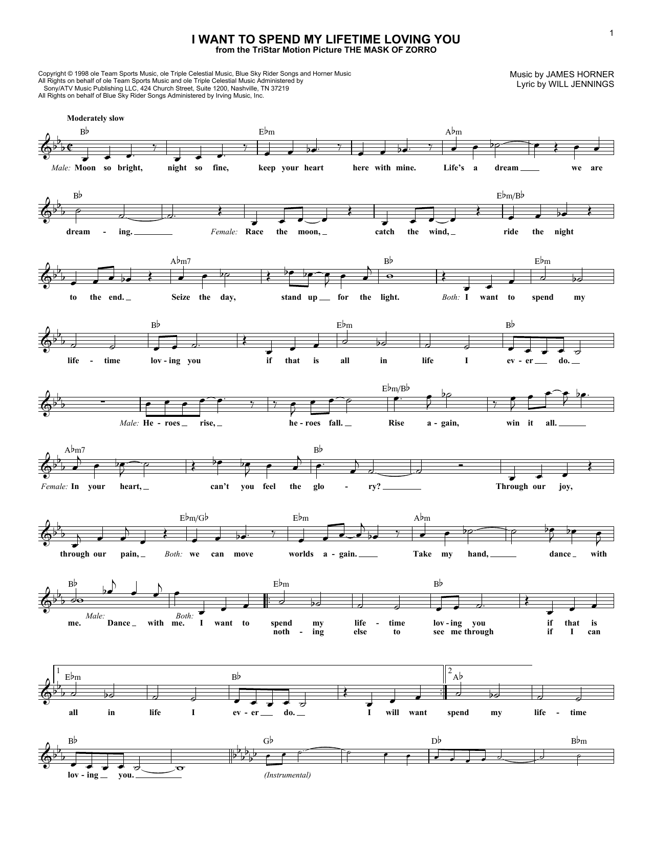 Marc Anthony and Tina Arena I Want To Spend My Lifetime Loving You sheet music notes and chords. Download Printable PDF.