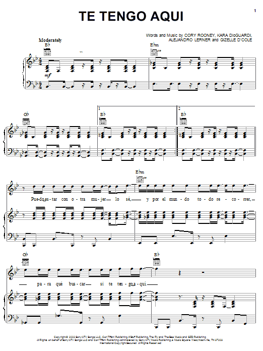 Learn to play Marc Anthony Te Tengo Aqui sheet music for Piano, Vocal & Guitar Chords (Right-Hand Melody) in minutes. Price: 7.8900$ Marc Anthony Te Tengo Aqui sheet music notes and chords arranged for Piano, Vocal & Guitar Chords (Right-Hand Melody)