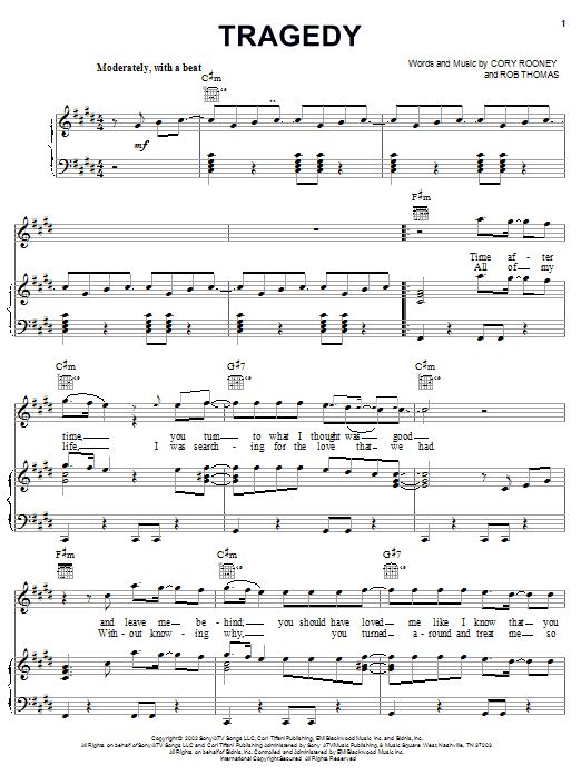Learn to play Marc Anthony Tragedy sheet music for Piano, Vocal & Guitar Chords (Right-Hand Melody) in minutes. Price: 7.8900$ Marc Anthony Tragedy sheet music notes and chords arranged for Piano, Vocal & Guitar Chords (Right-Hand Melody)
