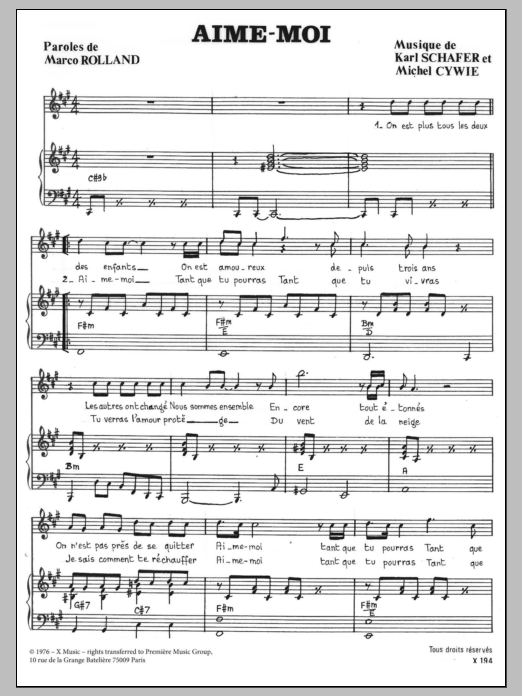 Learn to play Lena Aime Moi sheet music for Piano & Vocal in minutes. Price: 7.8900$ Lena Aime Moi sheet music notes and chords arranged for Piano & Vocal