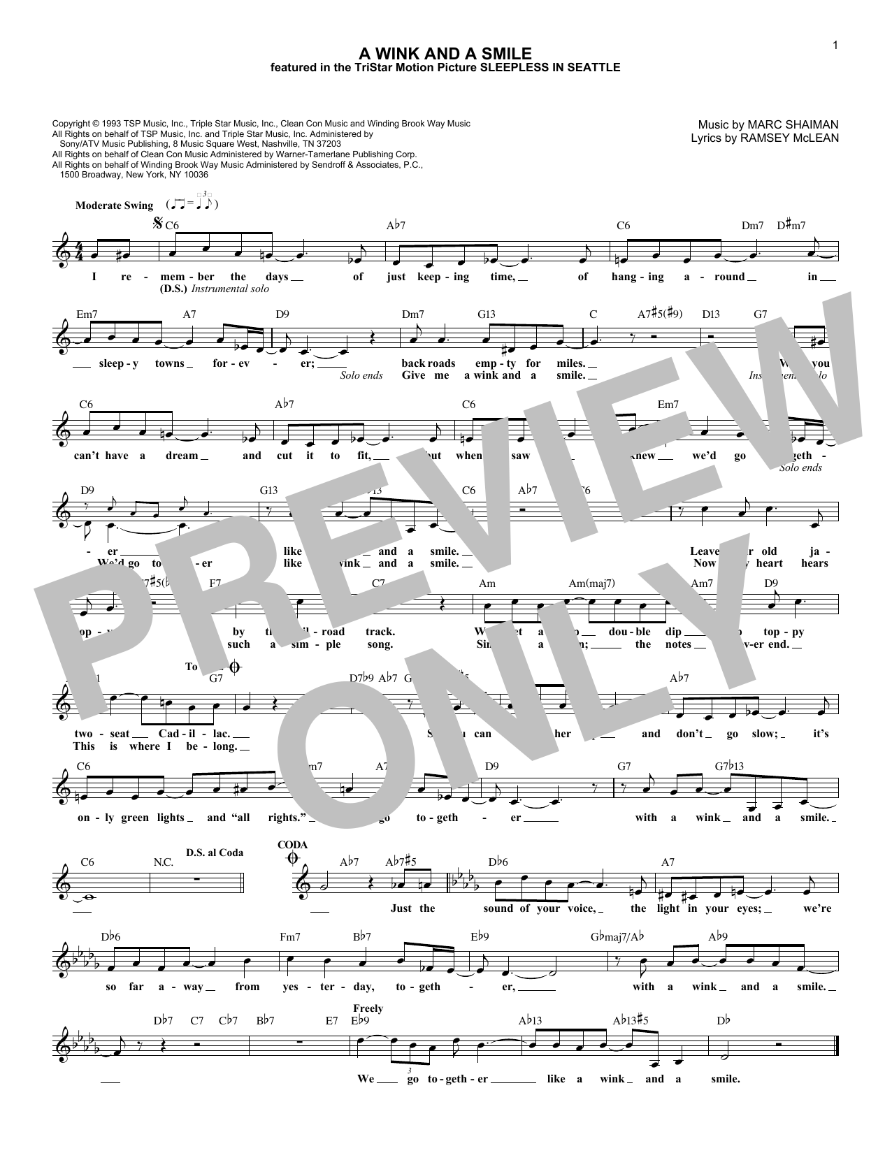 Marc Shaiman A Wink And A Smile sheet music notes and chords. Download Printable PDF.