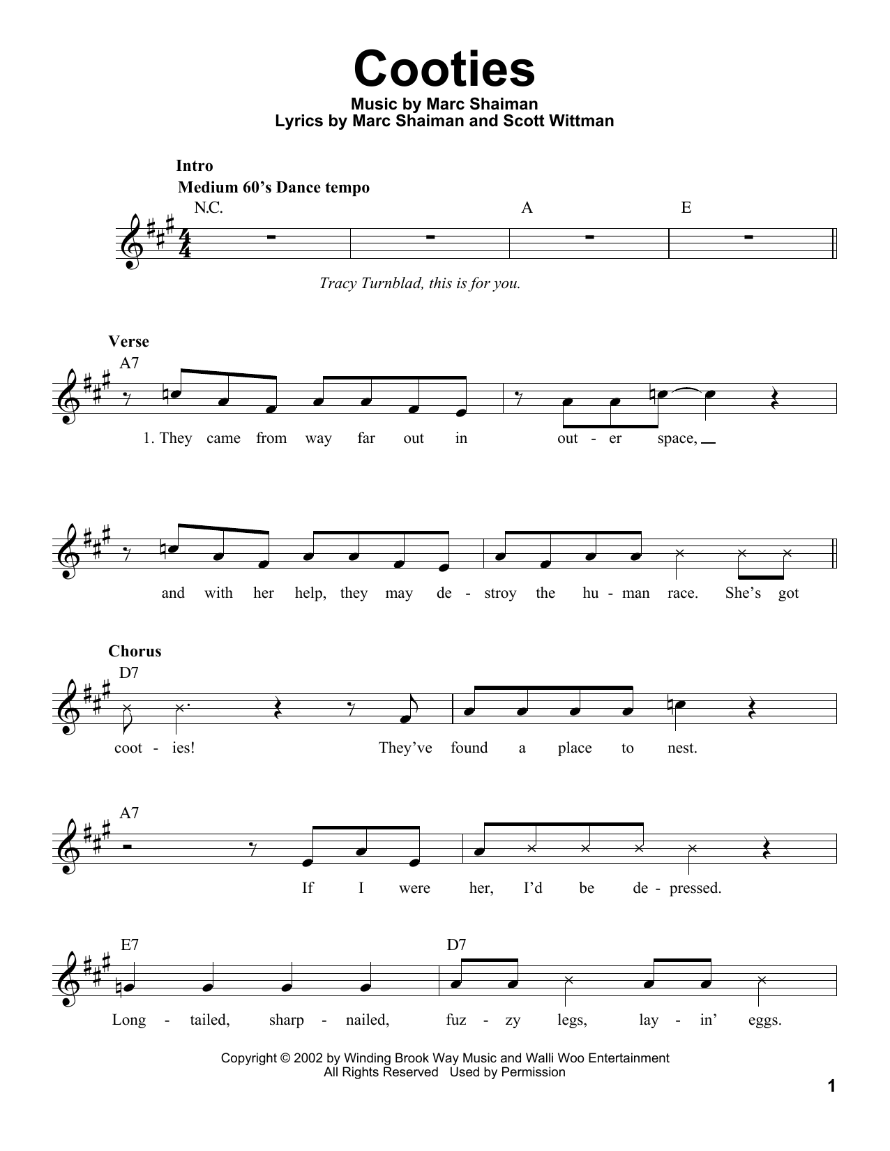 Marc Shaiman Cooties (from Hairspray) sheet music notes and chords. Download Printable PDF.