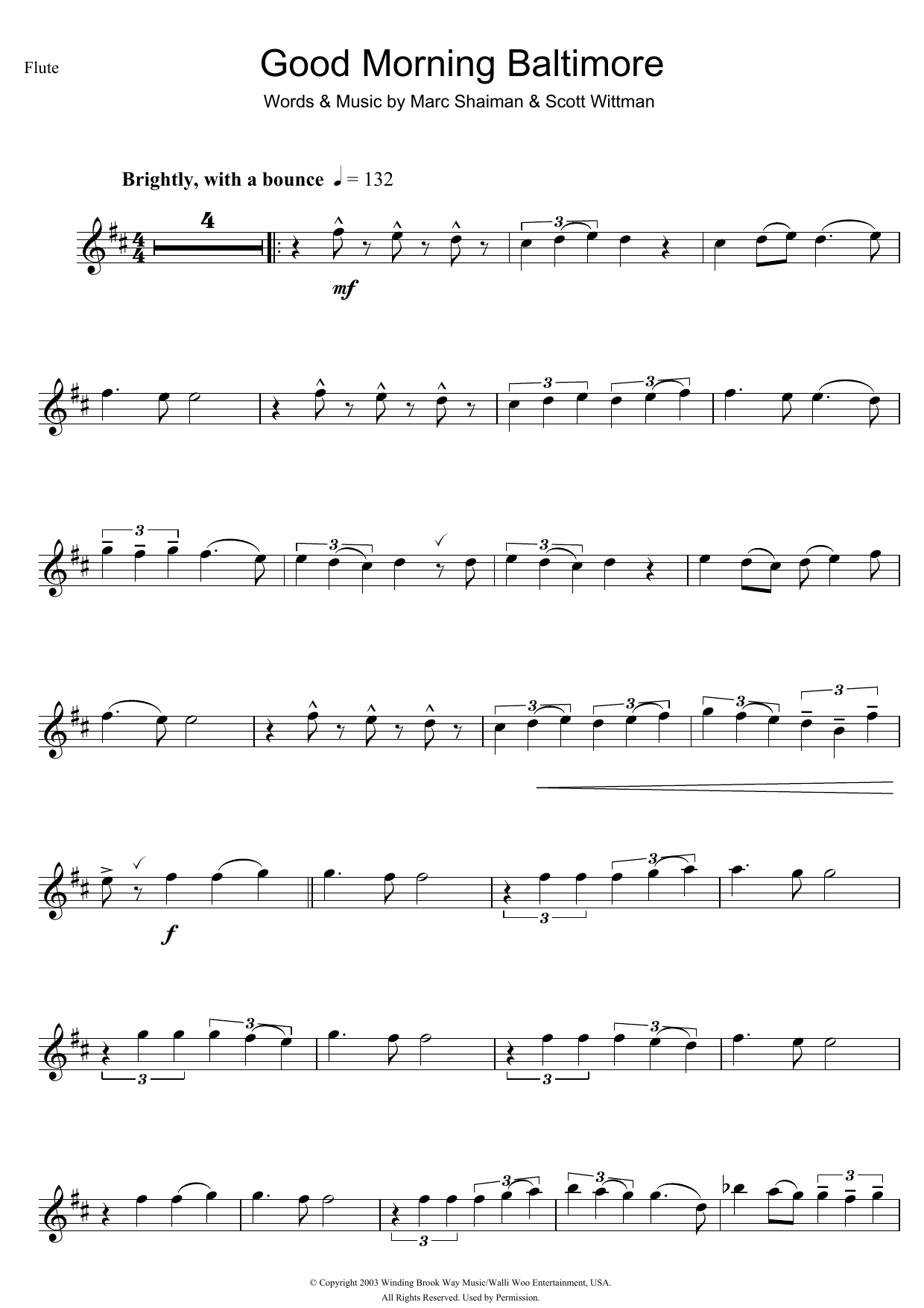 Marc Shaiman Good Morning Baltimore (from Hairspray) sheet music notes and chords arranged for Trumpet Solo