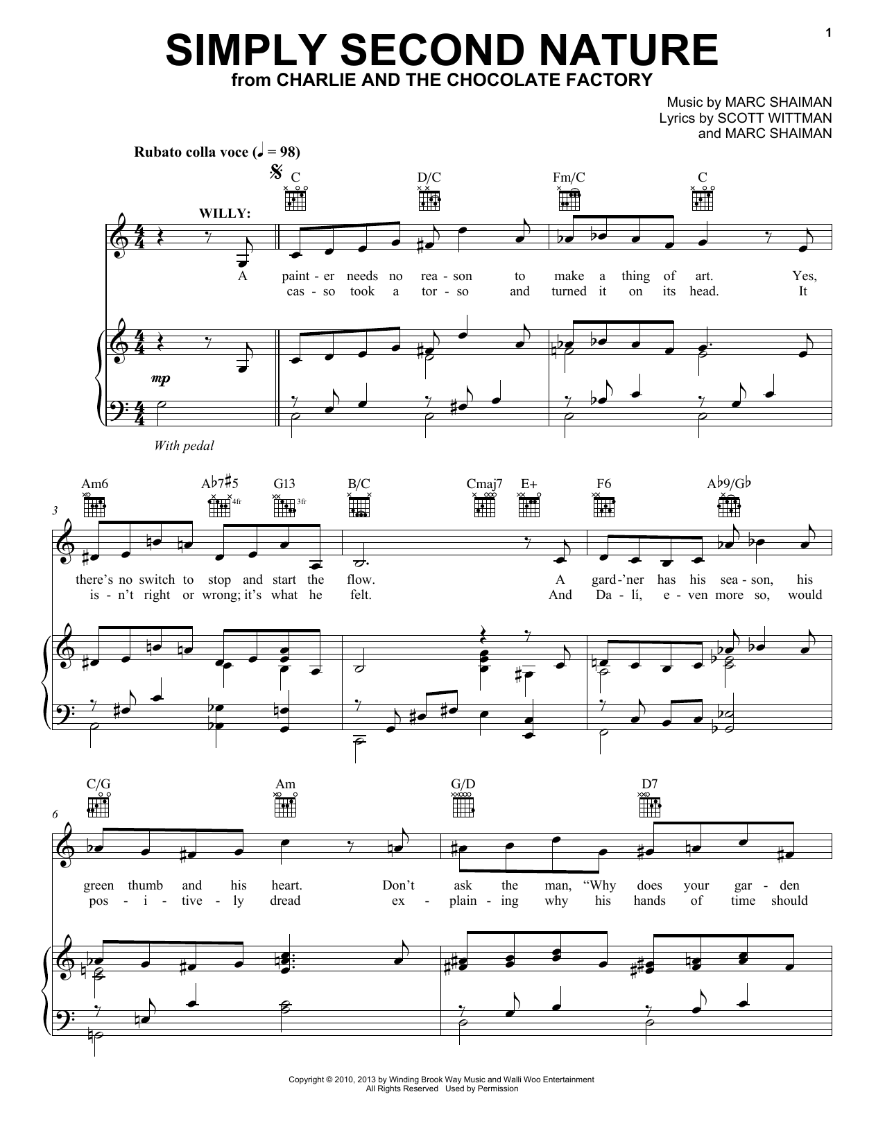 Learn to play Marc Shaiman & Scott Wittman Simply Second Nature sheet music for Piano, Vocal & Guitar Chords (Right-Hand Melody) in minutes. Price: 7.8900$ Marc Shaiman & Scott Wittman Simply Second Nature sheet music notes and chords arranged for Piano, Vocal & Guitar Chords (Right-Hand Melody)