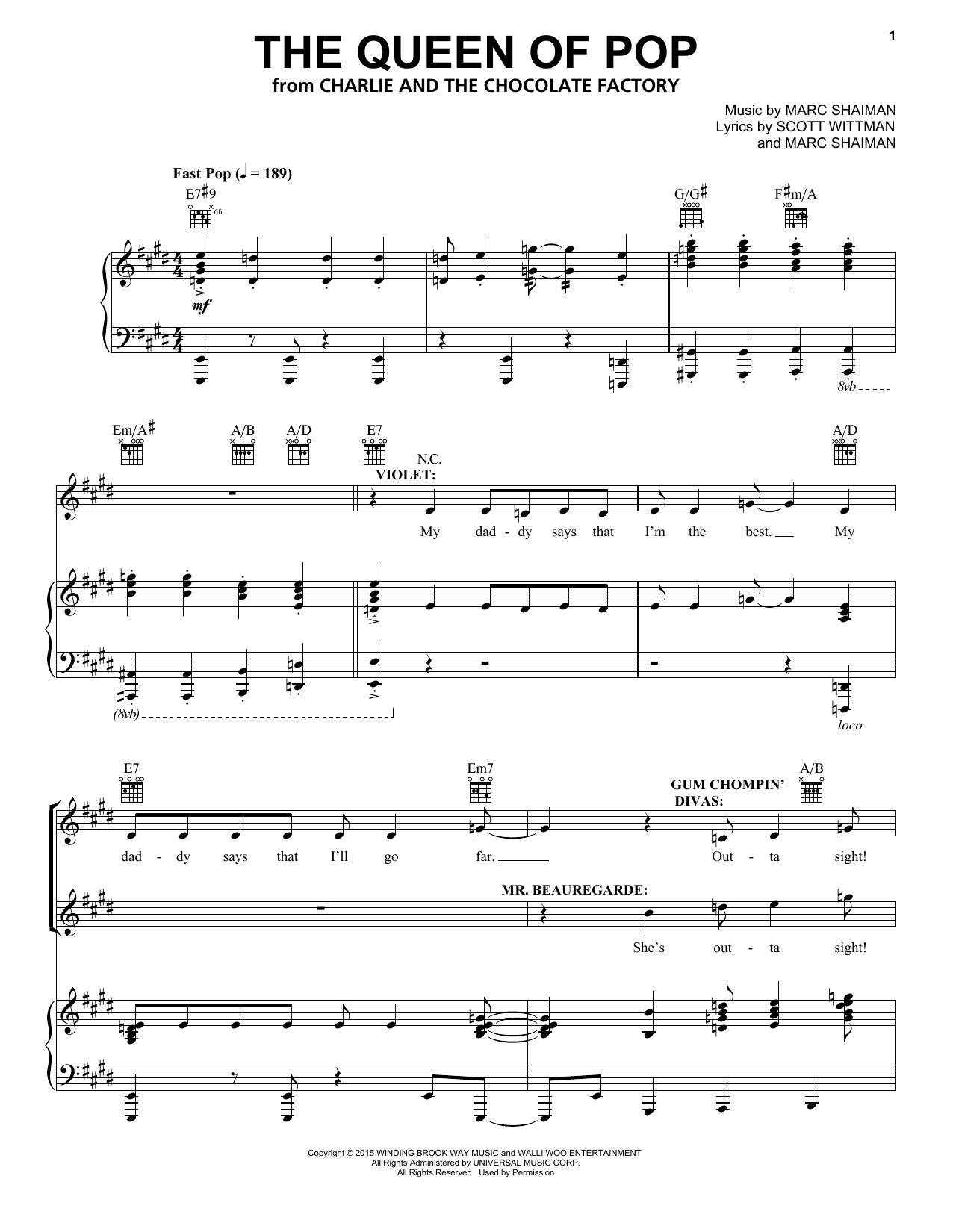 Marc Shaiman The Queen Of Pop sheet music notes and chords. Download Printable PDF.