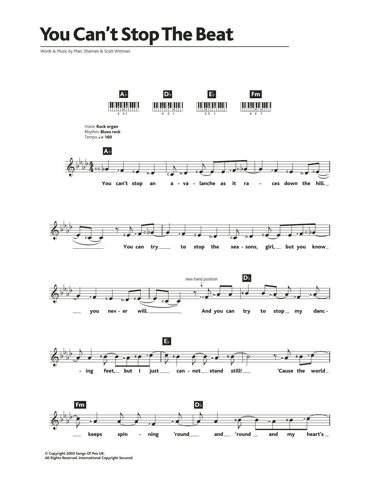 Learn to play Marc Shaiman You Can't Stop The Beat (from Hairspray) sheet music for Piano Chords/Lyrics in minutes. Price: 4.4900$ Marc Shaiman You Can't Stop The Beat (from Hairspray) sheet music notes and chords arranged for Piano Chords/Lyrics