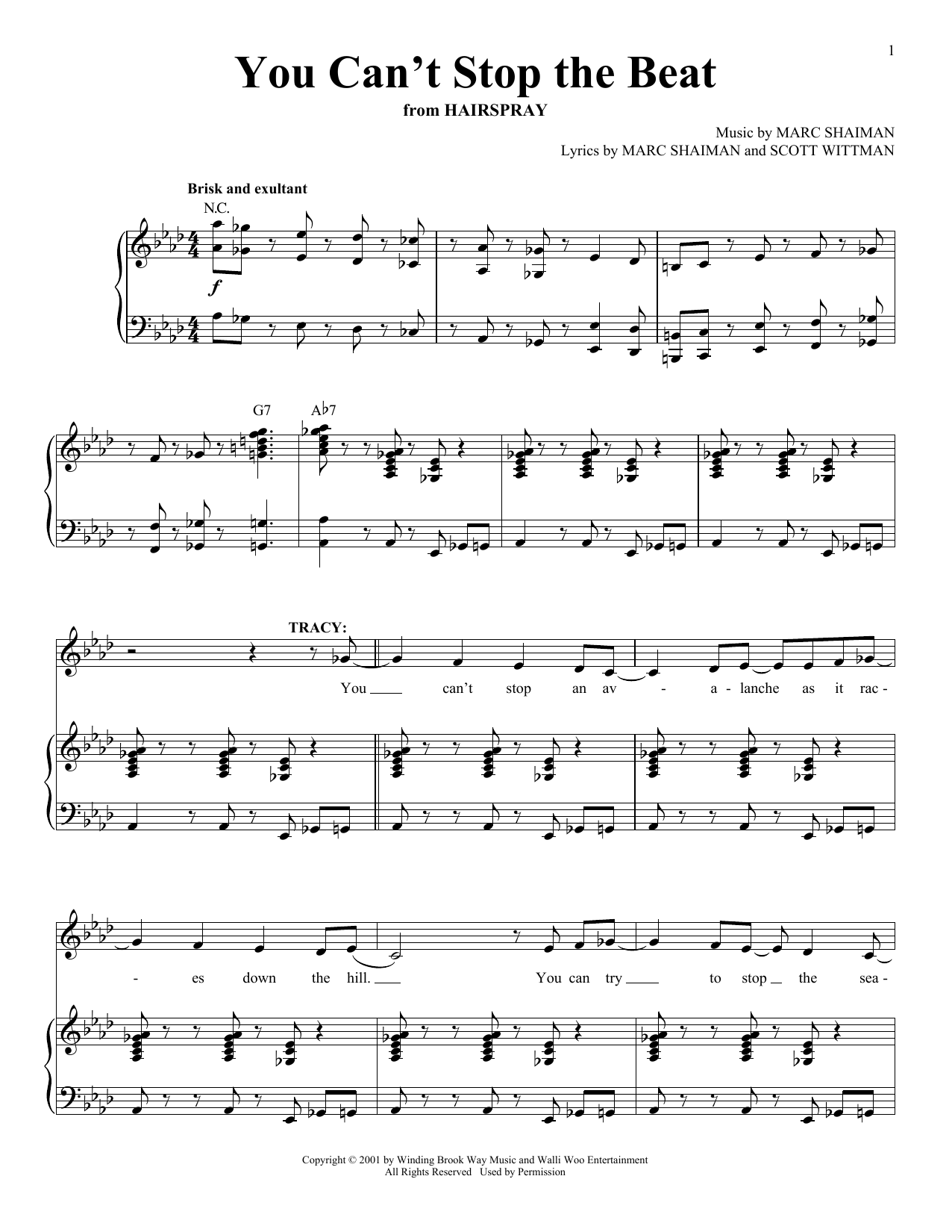 Marc Shaiman You Can't Stop The Beat sheet music notes and chords. Download Printable PDF.