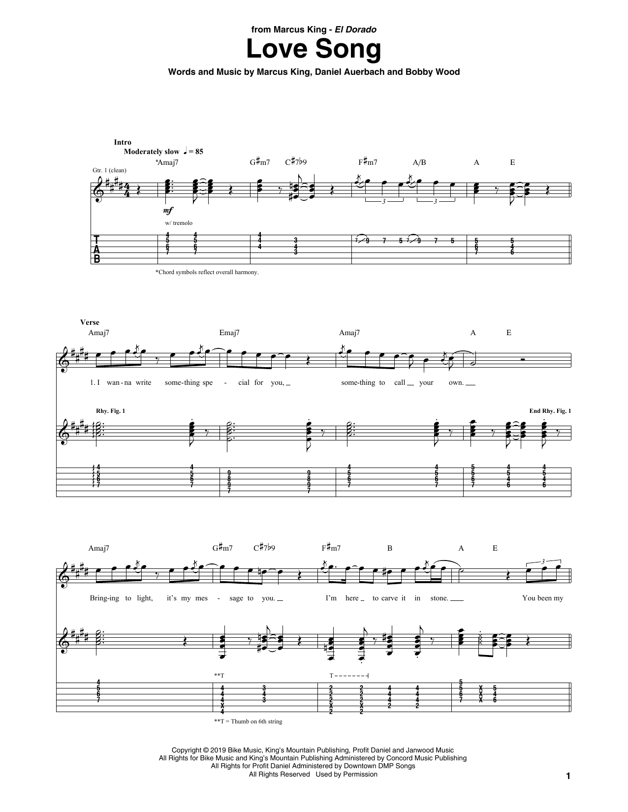 Learn to play Marcus King Love Song sheet music for Guitar Tab in minutes. Price: 7.8900$ Marcus King Love Song sheet music notes and chords arranged for Guitar Tab