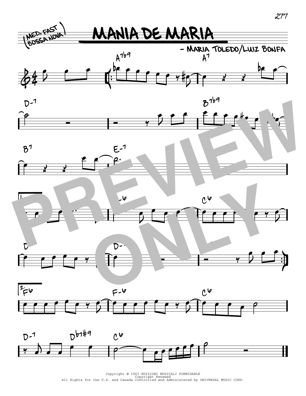 Learn to play Maria Toledo Mania De Maria sheet music for Real Book – Melody & Chords in minutes. Price: 5.9900$ Maria Toledo Mania De Maria sheet music notes and chords arranged for Real Book – Melody & Chords