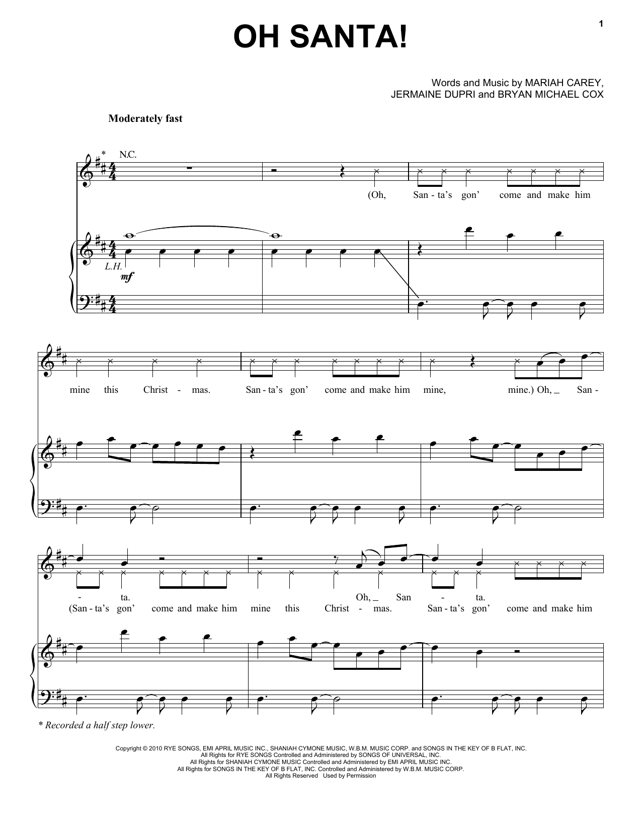 Mariah Carey Oh Santa! sheet music notes and chords. Download Printable PDF.