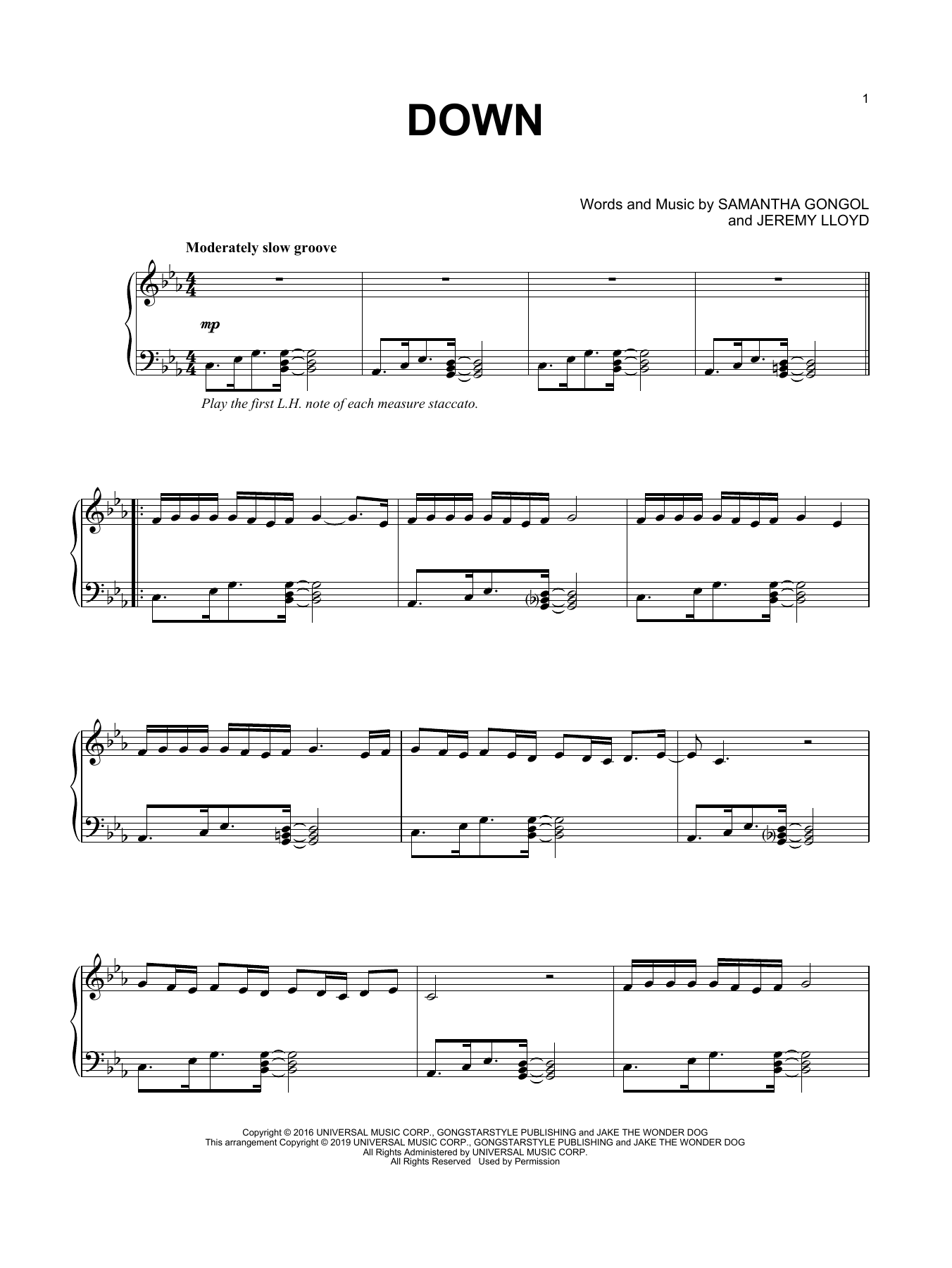 Learn to play Marian Hill Down sheet music for Piano Solo in minutes. Price: 7.8900$ Marian Hill Down sheet music notes and chords arranged for Piano Solo