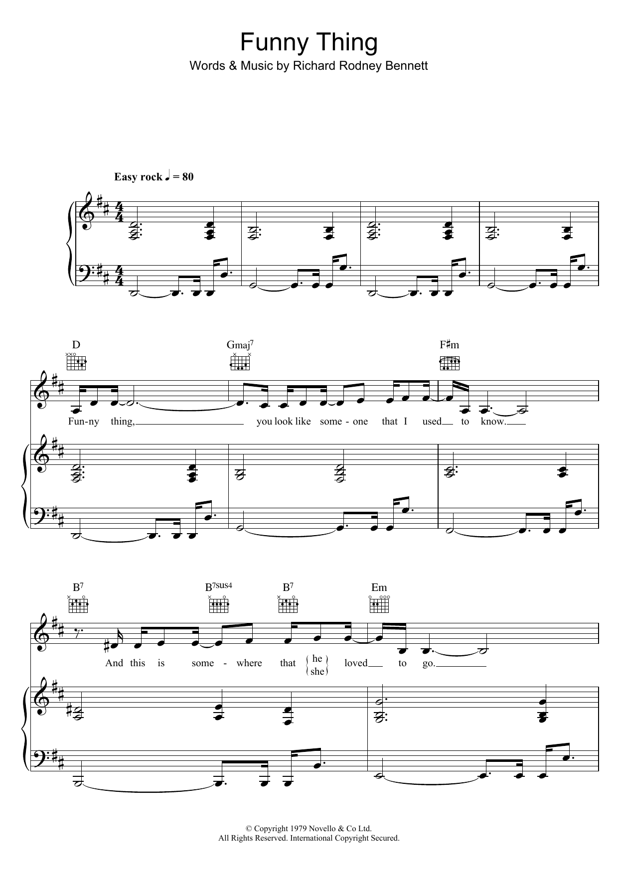 Learn to play Marian Montgomery Funny Thing sheet music for Piano, Vocal & Guitar Chords in minutes. Price: 7.8900$ Marian Montgomery Funny Thing sheet music notes and chords arranged for Piano, Vocal & Guitar Chords