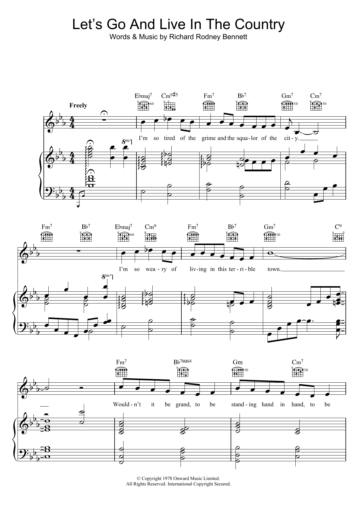 Marian Montgomery Let's Go And Live In The Country sheet music notes and chords. Download Printable PDF.