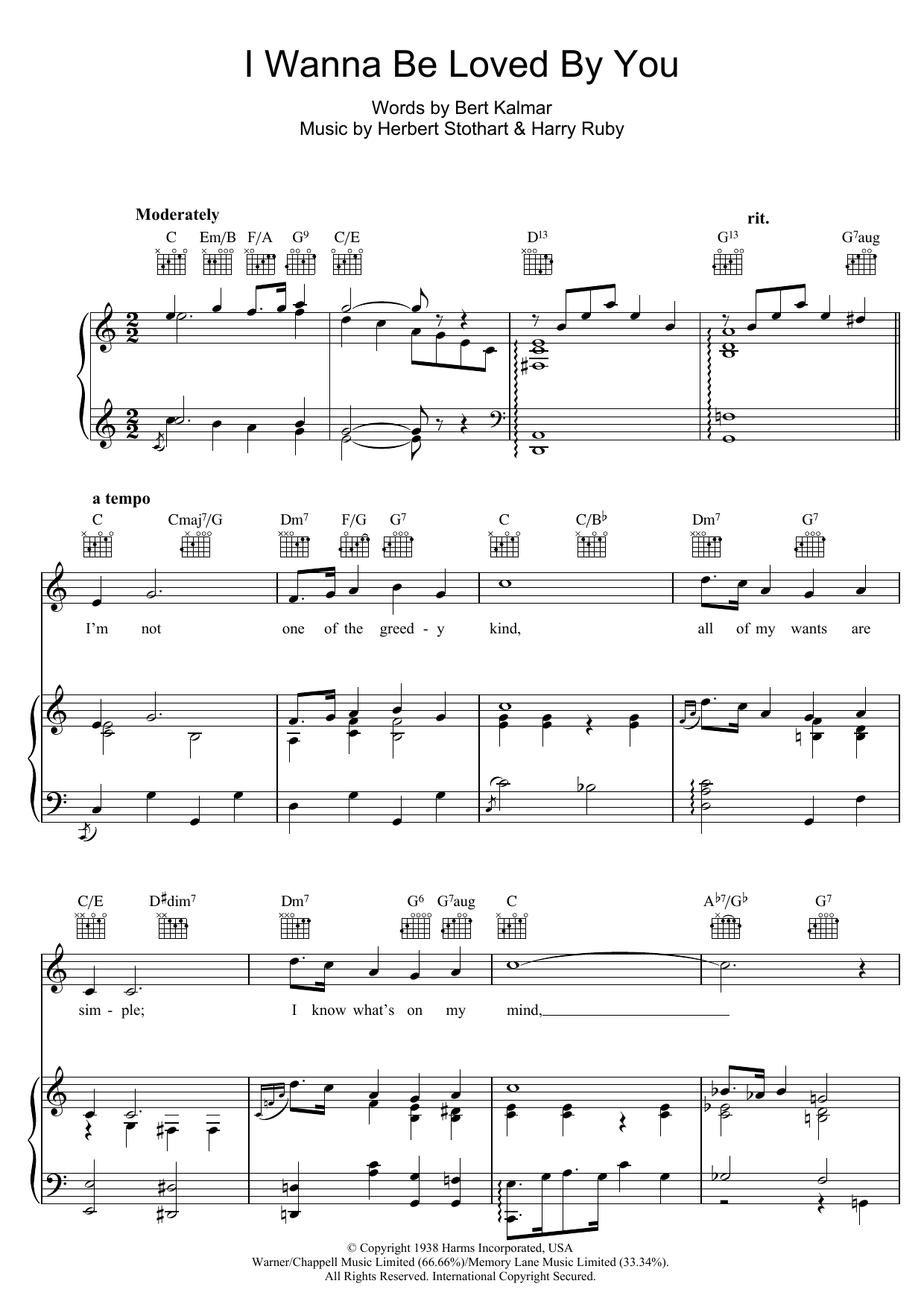 Marilyn Monroe I Wanna Be Loved By You sheet music notes and chords. Download Printable PDF.