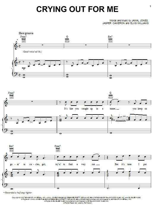 Learn to play Mario Crying Out For Me sheet music for Piano, Vocal & Guitar Chords (Right-Hand Melody) in minutes. Price: 7.8900$ Mario Crying Out For Me sheet music notes and chords arranged for Piano, Vocal & Guitar Chords (Right-Hand Melody)