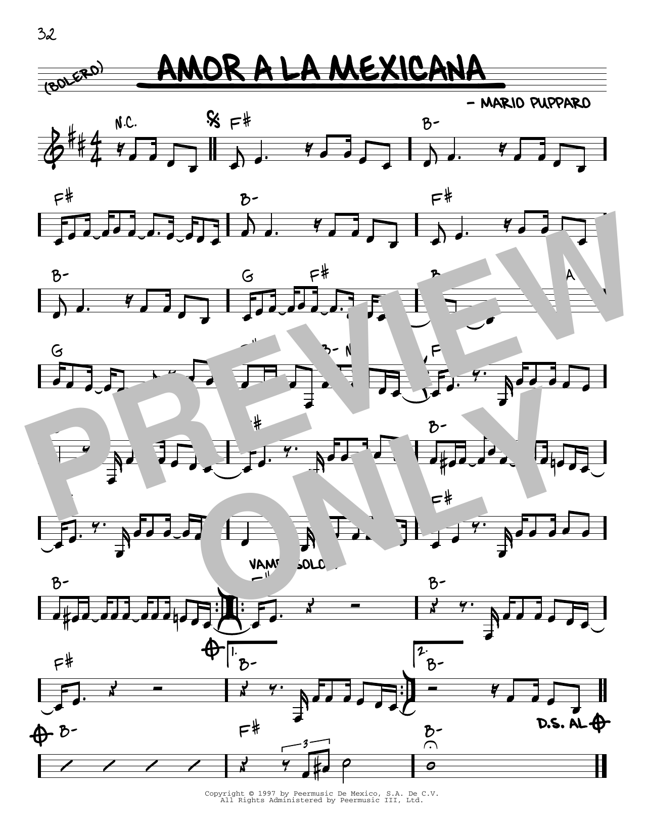 Learn to play Mario Pupparo Amor A La Mexicana sheet music for Real Book – Melody & Chords in minutes. Price: 5.9900$ Mario Pupparo Amor A La Mexicana sheet music notes and chords arranged for Real Book – Melody & Chords